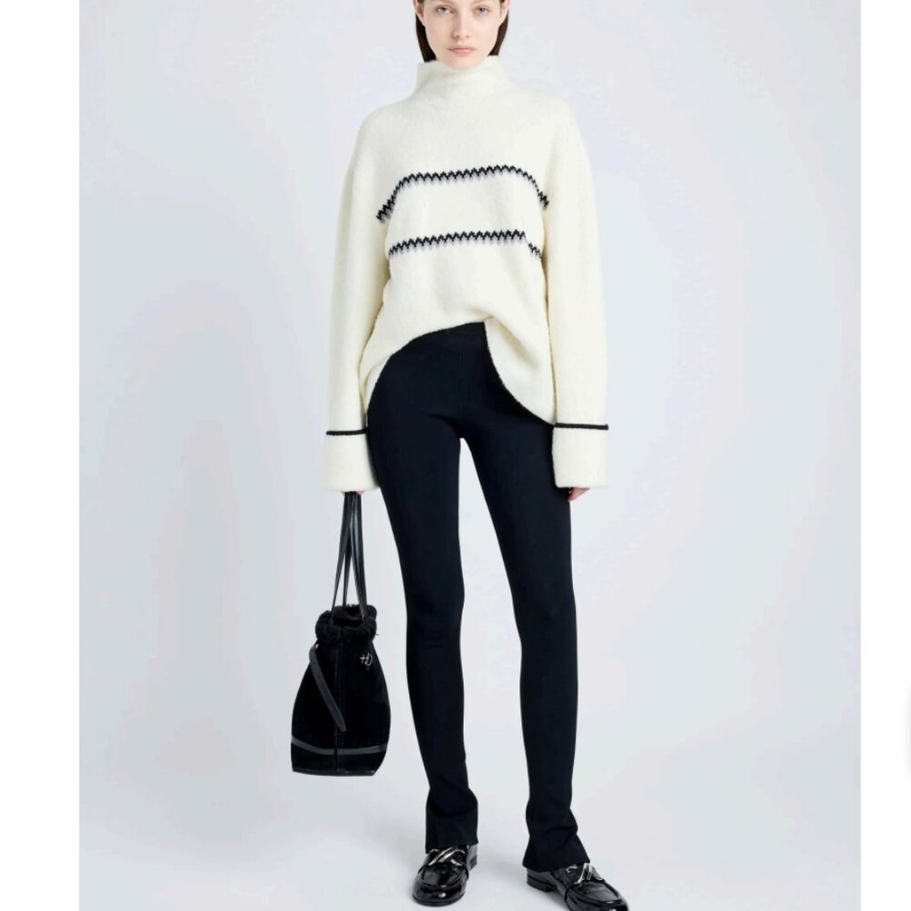 Proenza Schouler White Label Marisol Pant in Ribbed Knit Black Size S